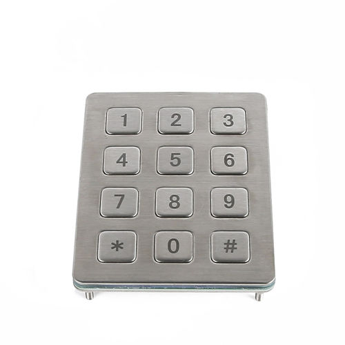 Clavier numérique en inox - CT-KPS01-12-TM - NingBo ChenTe electronics Technologies Co.,Ltd - 12 touches / encastrable / USB