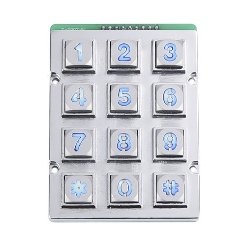 Clavier numérique 12 touches - CT-KPZ04-12-RM-BL - NingBo ChenTe electronics Technologies Co.,Ltd - encastrable / en métal / USB