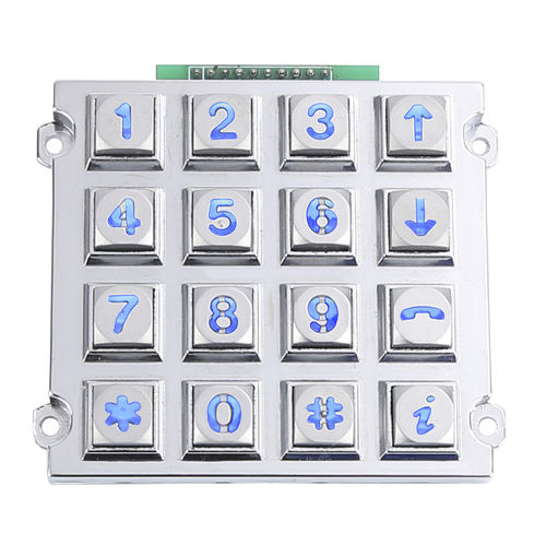 Clavier numérique rétroéclairé - CT-KPZ02-16-RM-BL - NingBo ChenTe electronics Technologies Co.,Ltd - 16 touches / encastrable / en métal