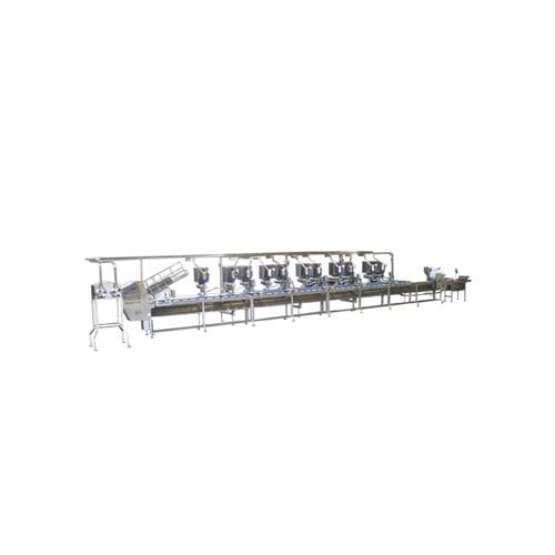 Ligne de conditionnement pour l'industrie agroalimentaire - B.S. SRL - pour produits alimentaires / en barquette / semi-automatique