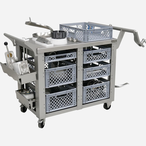 Chariot de nettoyage - REX-Technologie GmbH & Co. KG - en acier inoxydable / pour accessoires / à roulettes