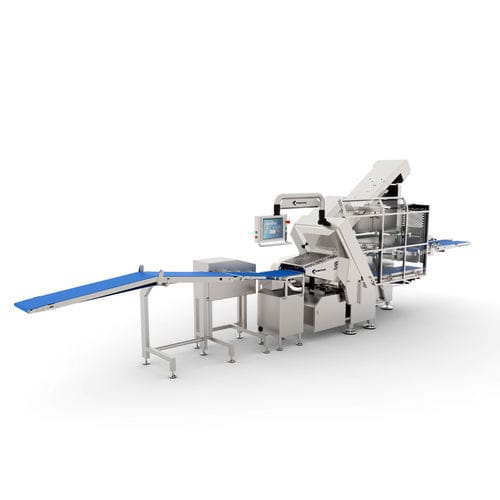 Trancheuse de fromage automatique - FIBOSA - horizontale / avec convoyeur