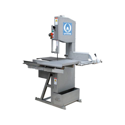 Scie à os industrielle - WAB35A-3C - Watanabe Foodmach Co., Ltd. - en acier inoxydable / avec table coulissante