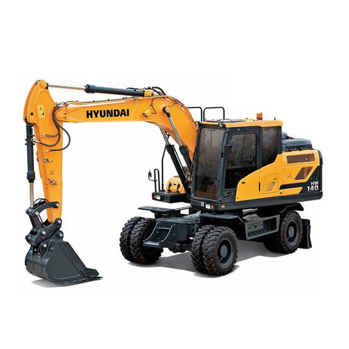 Pelleteuse intermédiaire - HW140	 - HYUNDAI HEAVY INDUSTRIES - sur pneus / diesel / pour chantier de construction