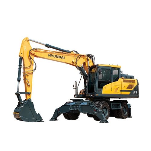 Mini pelle - HW160 - HYUNDAI HEAVY INDUSTRIES - à roues / diesel / pour chantier de construction