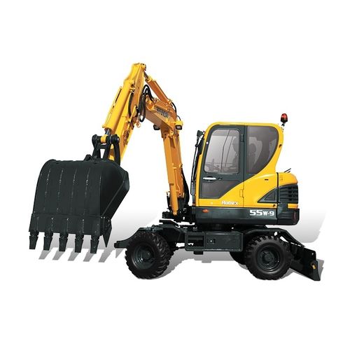 Mini pelle - R55W-9 - HYUNDAI HEAVY INDUSTRIES - à roues / diesel / pour chantier de construction