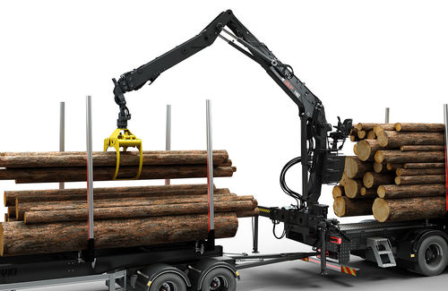 Grue forestière à flèche articulée - 140Z, 150Z series - Hiab - sur camion