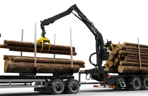 Grue forestière à flèche articulée - 1400Z series - Hiab - sur camion
