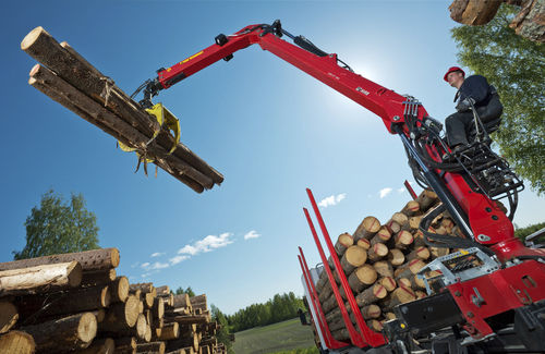 Grue forestière à flèche articulée - 96S series - Hiab - sur camion