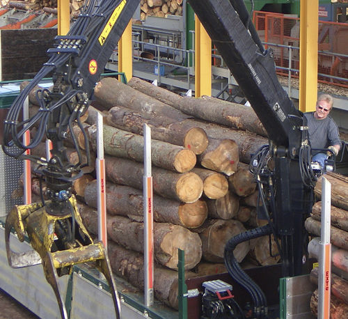 Grue forestière à flèche articulée - 1420S series - Hiab - sur camion