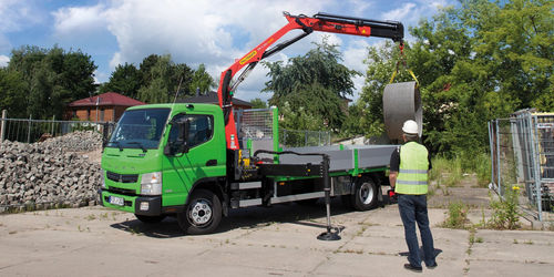 Grue montée sur camion - PK 5.501 SLD 5 - Palfinger - pliable / pour chantier / de levage