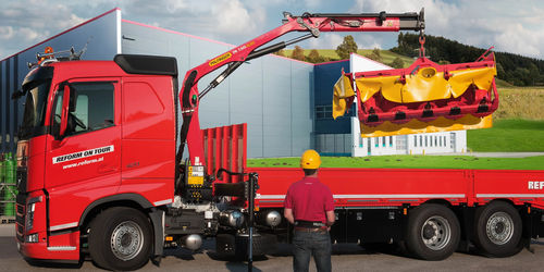 Grue montée sur camion - PK 7.501 SLD 5 - Palfinger - articulée / pour chantier / de levage