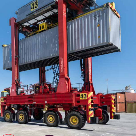 Chariot cavalier pour container - Kalmar - électrique / sur pneus