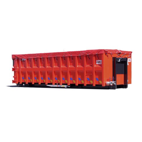 Conteneur à déchets en métal - 010x series - AJK NV - pour déchets industriels / avec couvercle / ouvert