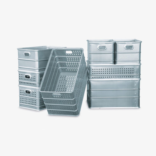 Caisse en aluminium - 205 series - Conf Industries S.r.l. - pour blanchisserie / gerbable / ajourée
