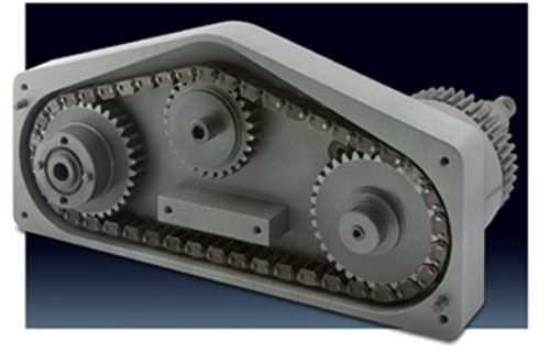 Transmission par chaîne pour bras déchargeur sur machine de formage de bouteilles - Ramsey Products