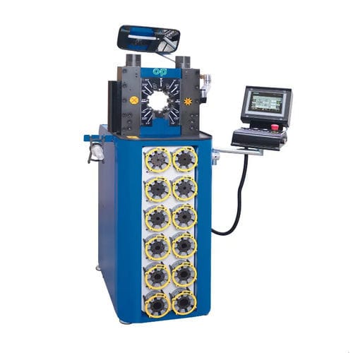 Machine de sertissage de tuyau flexible - TUBOMATIC V59 ES - OP Srl - semi-automatique / hydraulique / contrôlée par PLC