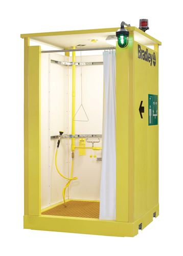 Cabine de douche sur pied - S19372, S19374, S19378 - Bradley - avec douche oculaire/faciale