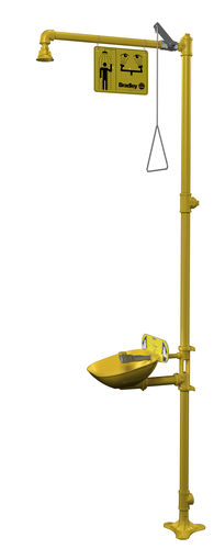 Douche de sécurité sur pied - S19314EW - Bradley - avec douche oculaire