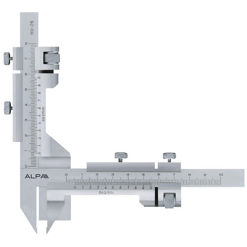 Pied à coulisse à vernier - AB140 series - Alpa Metrology - en acier inoxydable / à reglage fin / pour la mesure de roue dentée