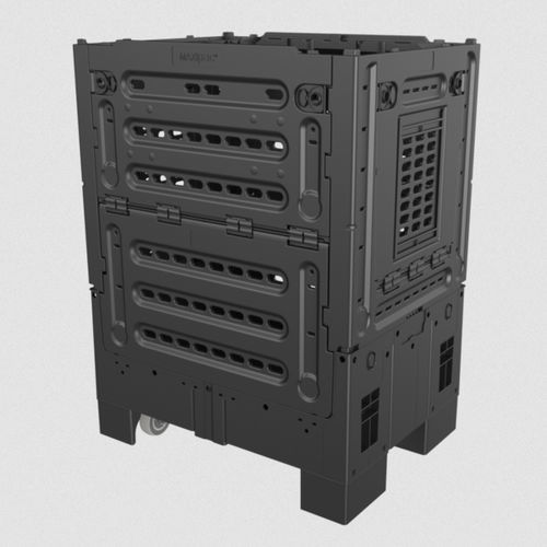 Caisse-palette en polyéthylène - Maxipac® - Schoeller Allibert - de stockage / pliable / à roulettes