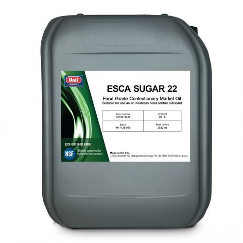 Huile de lubrification - ESCA SUGAR 22 - UNIL LUBRICANTS - de contact / au polyéthylène / pour le secteur alimentaire