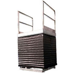 Table élévatrice à ciseaux - Alapontlogistics - hydraulique / stationnaire / avec barrière de sécurité