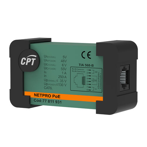 Parafoudre pour ligne Cat6 - NETPRO 1P POE (CAT 6) - Cirprotec - pour réseau Cat.5 - Cat.6 / pour réseau Ethernet / pour installation photovoltaïque
