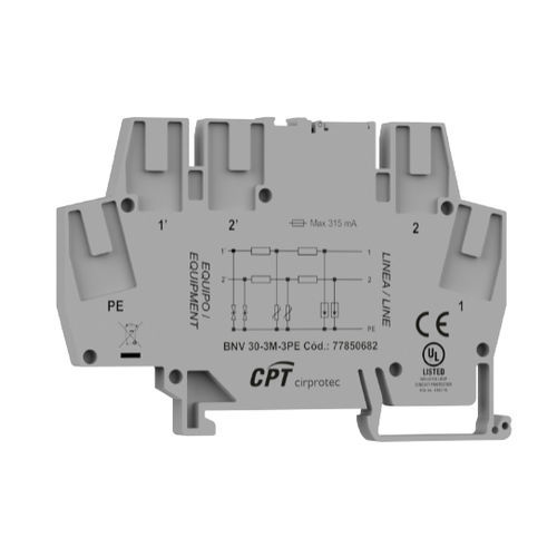 Parafoudre pour applications télécom - BNV 30 - Cirprotec - pour installation photovoltaïque / 2 paires / sur rail DIN