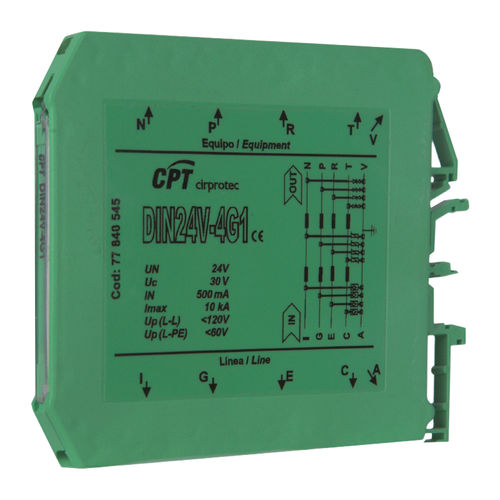 Parafoudre pour circuit de mesure et de contrôle - DIN 24V-2G2 - Cirprotec - pour installation photovoltaïque / sur rail DIN