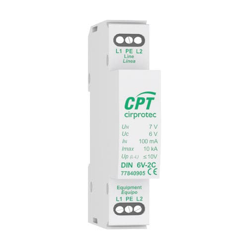 Parafoudre pour applications télécom - DIN 6V-2C - Cirprotec - pour installation photovoltaïque / monobloc / 1 paire
