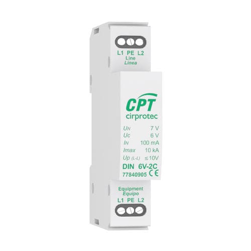 Parafoudre pour applications télécom - DIN 12V-2C - Cirprotec - pour installation photovoltaïque / monobloc / 1 paire