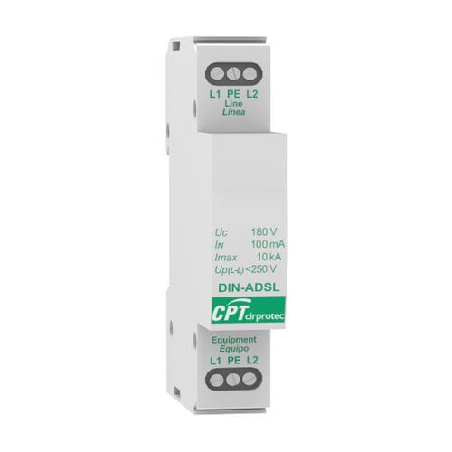 Parafoudre de ligne ADSL - DIN-ADSL - Cirprotec - pour ligne téléphonique / monobloc / 1 paire