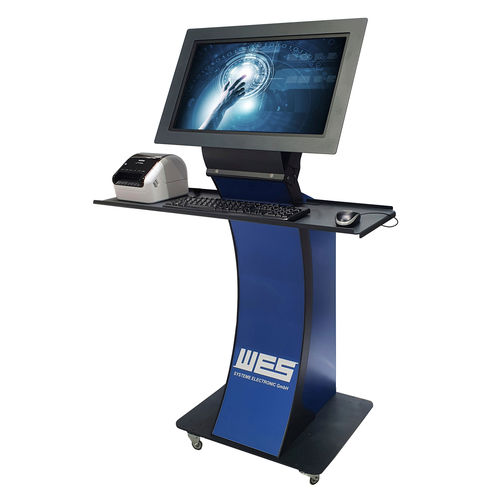 Terminal opérateur kiosque - EASY-PC-STAND-AKKU - WES Systeme Electronic GmbH - tactile multi-touch / avec clavier / mobile