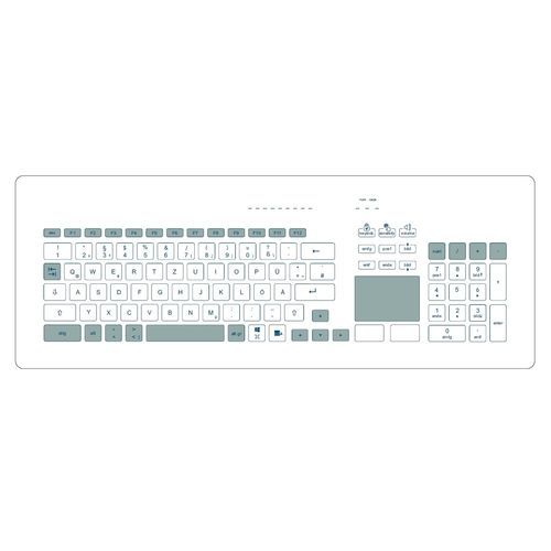 Clavier encastrable - GLAS-TASTATUR-EINBAU-DEU - WES Systeme Electronic GmbH - capacitif / 103 touches / avec pavé tactile