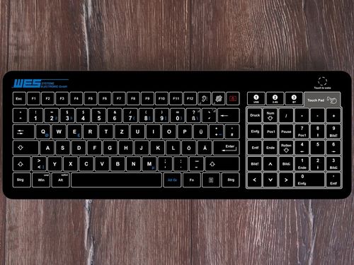 Clavier encastrable - GLAS-TASTATUR-BL-TPW-NP - WES Systeme Electronic GmbH - capacitif / pour applications industrielles / médical