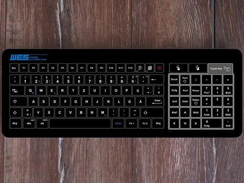 Clavier encastrable - GLAS-TASTATUR-BL-TPU-NP - WES Systeme Electronic GmbH - capacitif / avec pavé tactile / pour applications industrielles