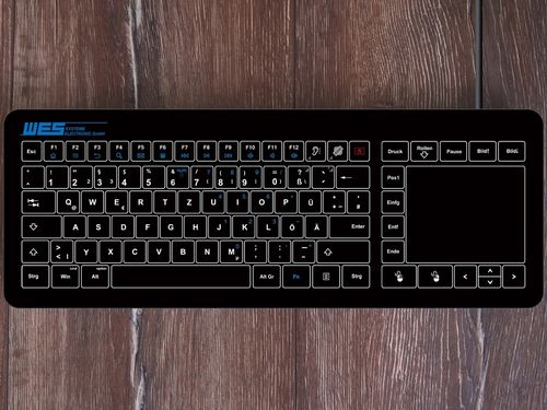 Clavier encastrable - GLAS-TASTATUR-BL-TPU - WES Systeme Electronic GmbH - capacitif / avec pavé tactile / industriel