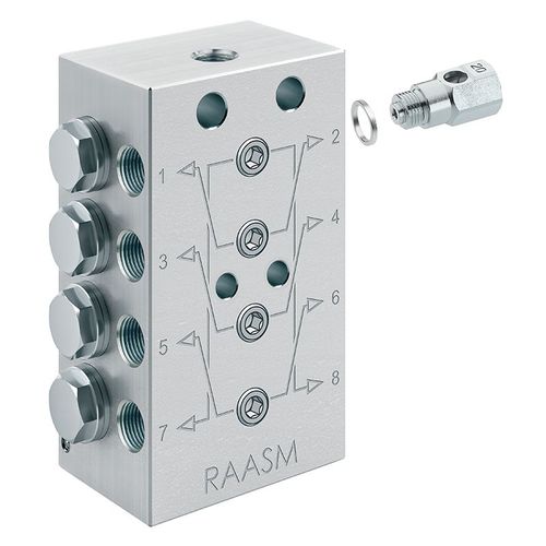 Distributeur progressif de lubrifiant - 31415001 - RAASM SpA - modulaire / pour système de lubrification centralisée