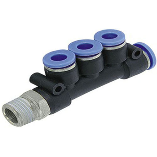 Manifold 4 voies - P-RMT series - Kee Connections - en thermoplastique / fileté