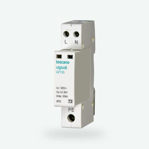 Parafoudre de type 2 - Vigivolt V2T-30 - Toscano Linea Electronica - contre les courants transitoires / à varistance / sur rail DIN