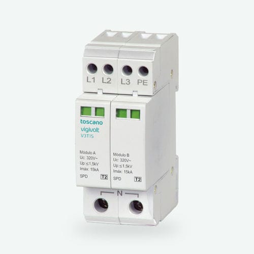 Parafoudre de type 2 - Vigivolt V3T-15 - Toscano Linea Electronica - contre les courants transitoires / à varistance / à décharge de gaz