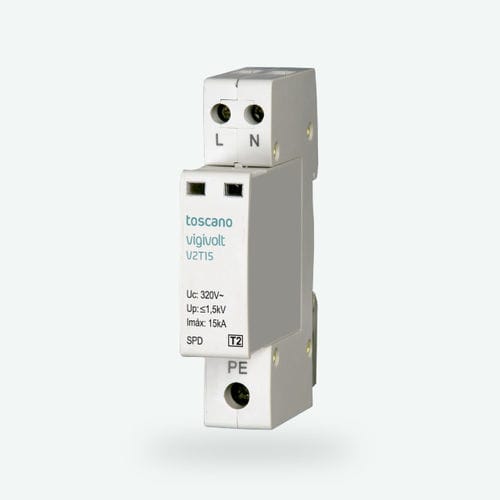 Parafoudre de type 2 - Vigivolt V2T-15 - Toscano Linea Electronica - contre les courants transitoires