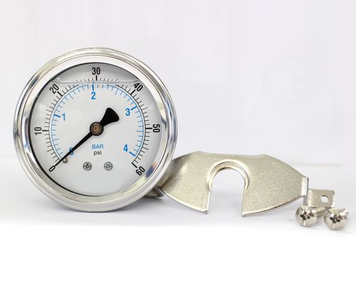 Manomètre analogique - PG-63-60PSI-ASS MB - Seasons Gauge Co., Ltd - à montage sur panneau / en acier inoxydable / à tube de Bourdon à liquide