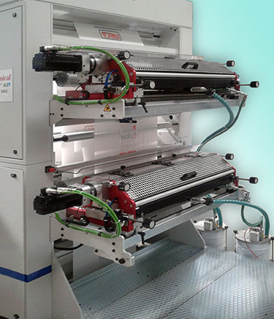 Presse flexographique en ligne - PVM S Series - Meca-Tecno di Cagossi Gianni & C. s.n.c. - stack / à 2 couleurs / pour sac