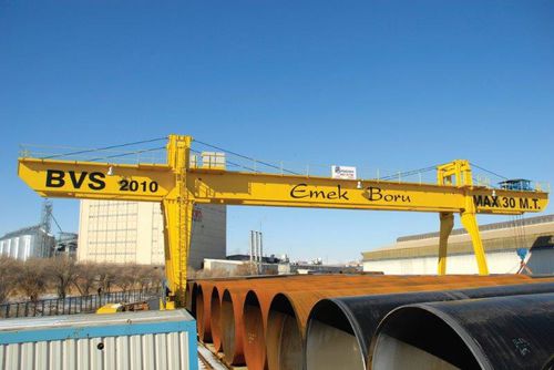 Portique mobile - BVS Cranes-BÜLBÜLOĞLU VİNÇ SAN. ve TİC. A.Ş. - sur rail / pour chantier de préfabriqués / pour atelier