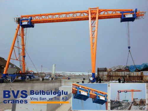 Portique mobile - BVS Cranes-BÜLBÜLOĞLU VİNÇ SAN. ve TİC. A.Ş. - sur rail / pour chantier de préfabriqués / pour atelier