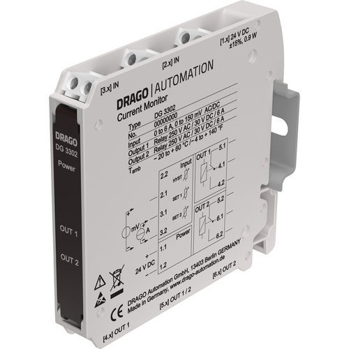 Contrôleur de courant DC - DG 33 series - DRAGO Automation GmbH - monté sur rail DIN / du courant résiduel
