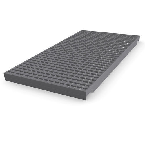 Platelage pour rayonnage - Shelf grating with notched T-shaped section banding bars - Meiser