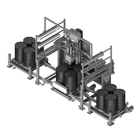 Système de remplissage de fûts sur palette - A-DOS-P (1-3) - GREIF-VELOX Maschinenfabrik GmbH - totalement automatique / IBC / de produits alimentaires